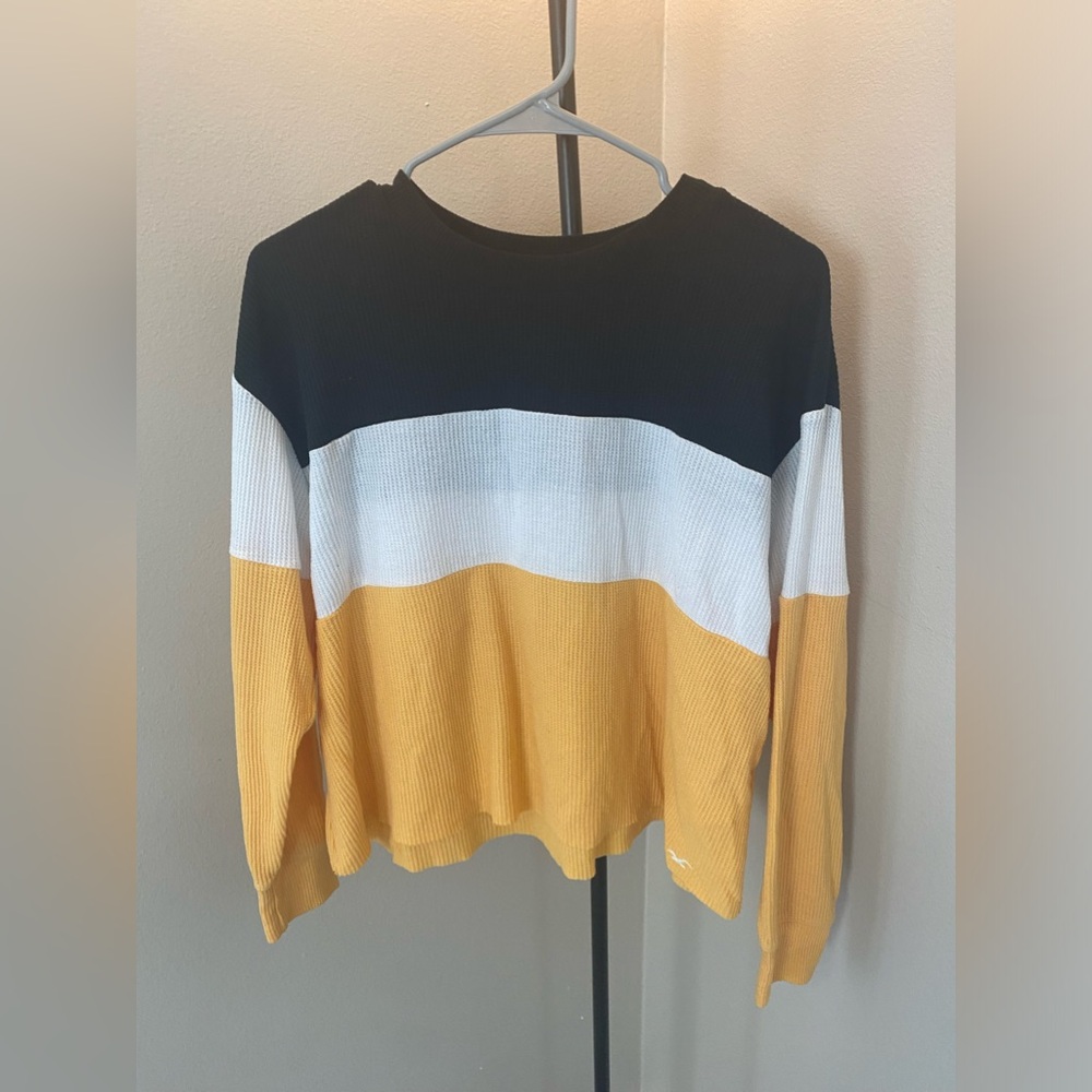 Black White and Yellow Stripped Long Sleeve